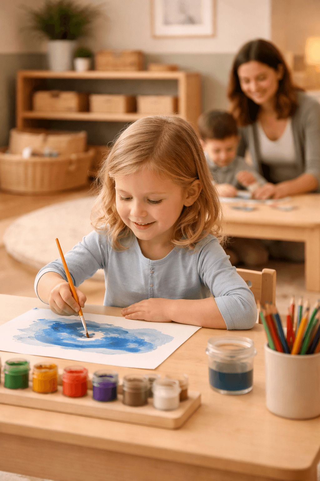 Child engaged in after school activity