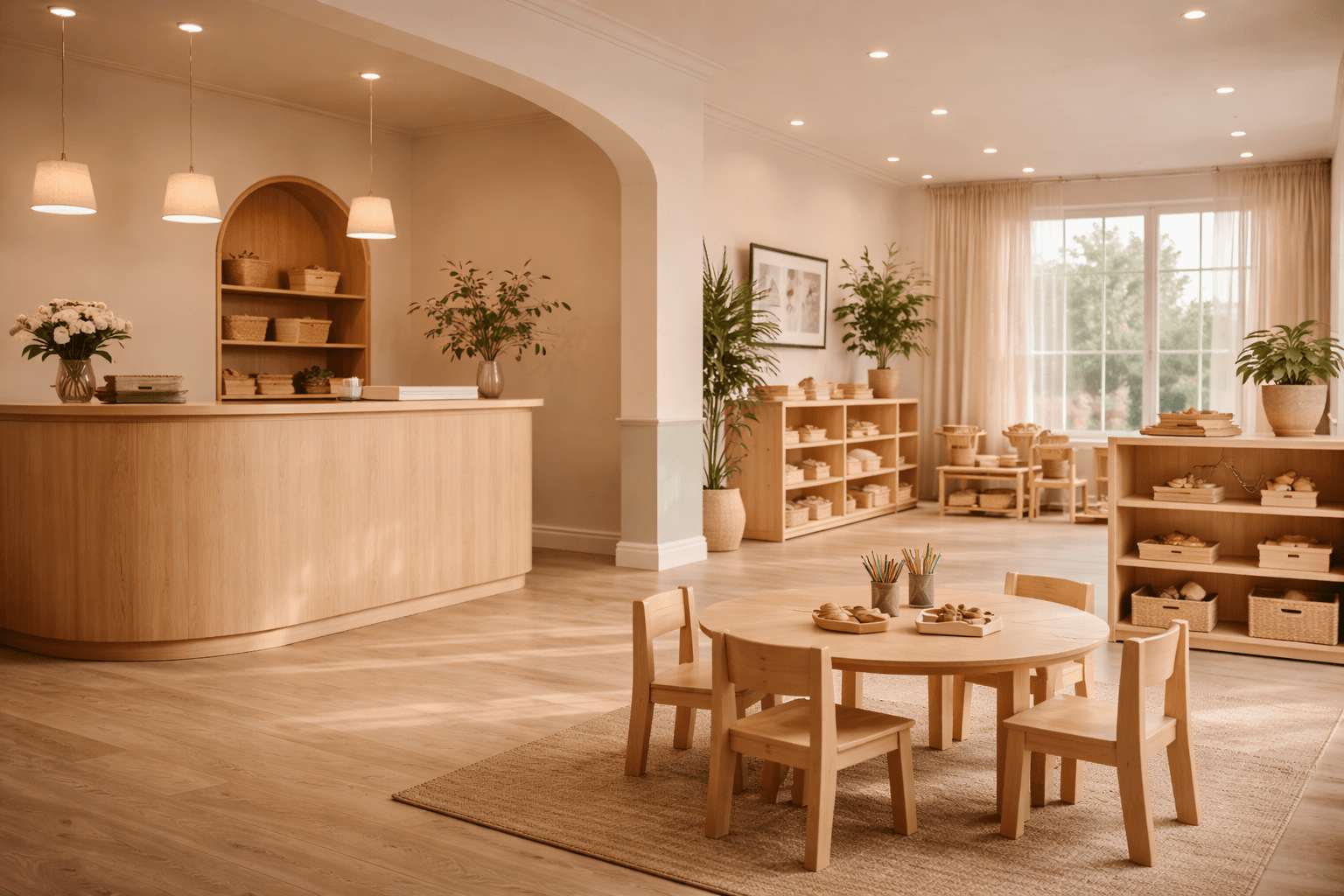 Montessori themed learning environment